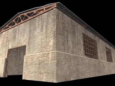 hangar Low-poly 3D model