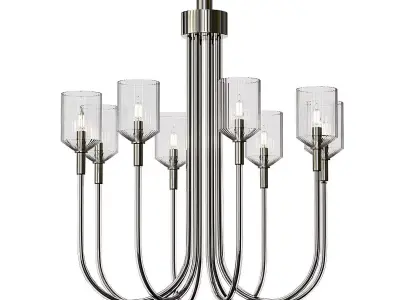 Untitled chandelier with six glass shades 3D model