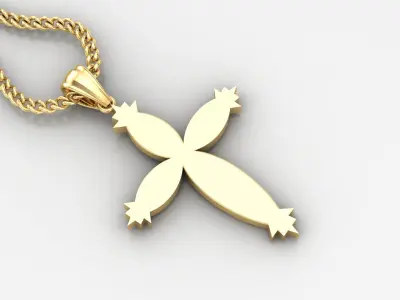 Light Gold 18K Cross Pendant 1CP061 3D print model buy