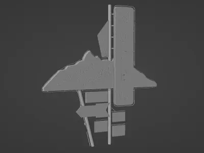 Motel Sign Low-poly 3D model