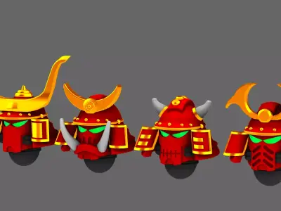 Cyber Samurai V10 Primus Samurai Helmets 3D print model