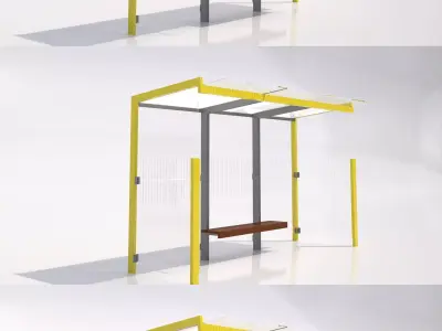 MMCite Geomere Bus Shelter Collection 3D model