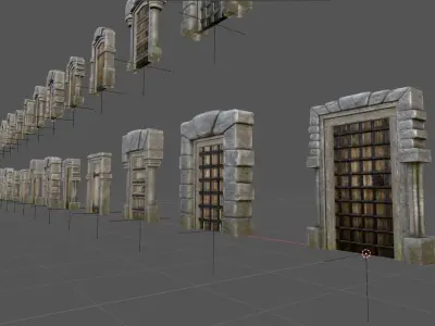 Medieval Doors - 84 Game-Ready Door Asset Pack Low-poly 3D model