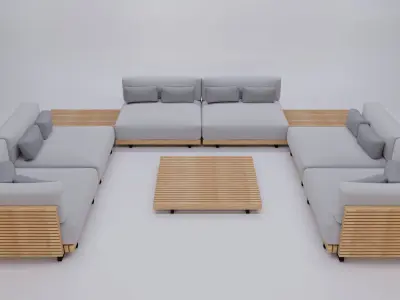 Modular outdoor sofa 3D model