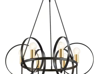 vele-luce-liberty-vl6302p06 six light chandelier gold 3D model