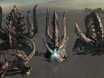 Dark Alien Dragon Bone collection 4 3D model