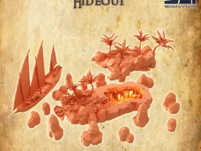 Pirate Hideout Tabletop Terrain 28 MM 3D print model