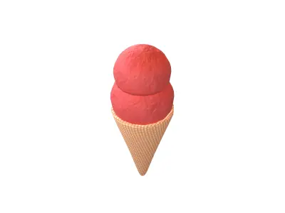 Ice Cream Cone v3 003 Low-poly 3D model