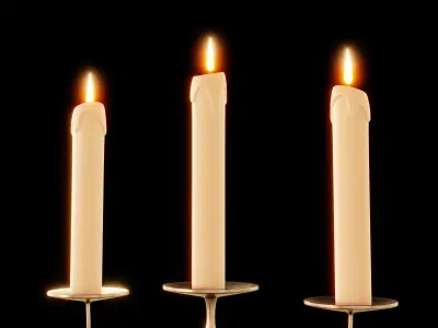 Gothic candle holder for 3 candles 3D model