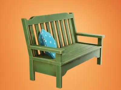Stylized Bank Prop Low-poly 3D model