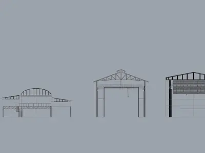 Warehouse collection floor plan of building 3D model