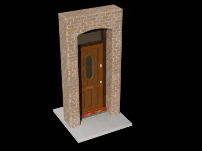 Suburban House Doors 02 Free low-poly 3D model