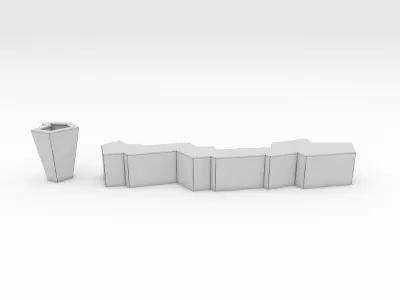 Bench Park 53 Low-poly 3D model