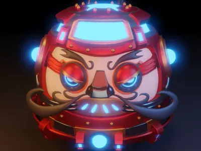 Japanese Robot Durama toy Low-poly 3D model