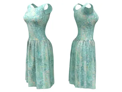 Princess Dress Low-poly 3D model