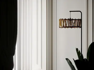 Macaron Floor Lamp L Bleu Et Noir by LAMPADAIRE 3D model