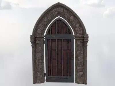Medieval Doorway Low-poly 3D model