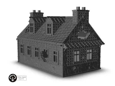 Ruined house 13 3D print model