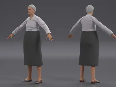  Older Woman Rigged for Maya 