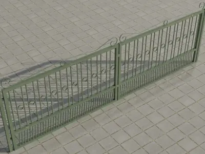 3D old Gate  Low-poly 3D model