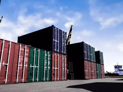 Container 3D lowpolly Low-poly 3D model