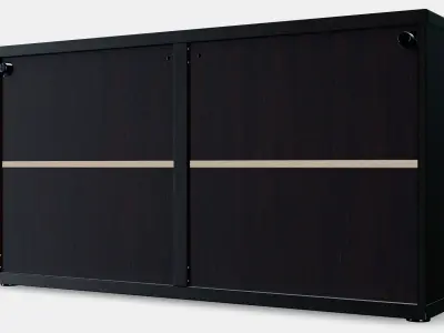 BESTA Shelf unit with doors 3 Low-poly 3D model