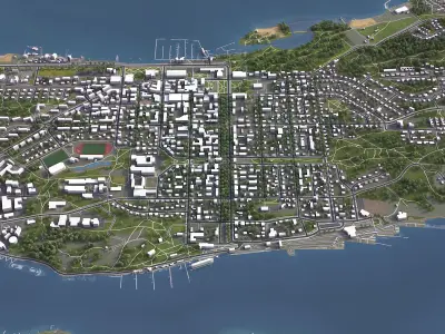 Mariehamn - 3D City Model Low-poly 3D model