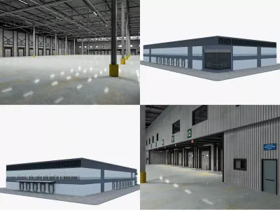 Warehouse Logistic 8 interior and exterior 3D model