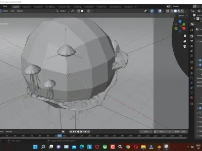Alien forest 3D model Render in blender Low-poly 3D model