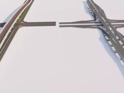Road Pack - Extended-City Roads  3D model