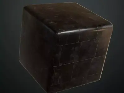 Polished Charcoal Veined Marble Blocks PBR Seamless Texture