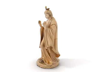 Serene Praying Statue model pack Low-poly 3D model