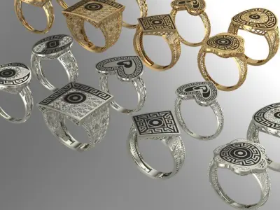 8 very light gold niello design 3D print model