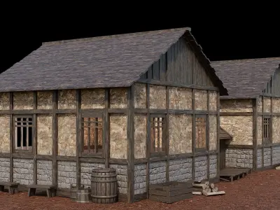 Medieval Village Asset 08 - 4K Textures Game Ready Low-poly 3D model