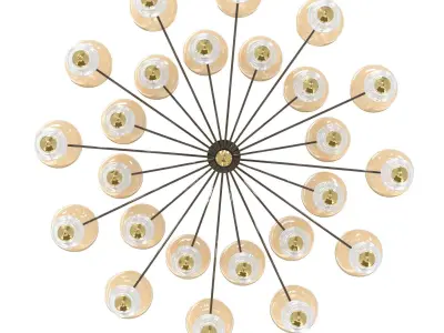 Large custom made beige chandelier  3D model