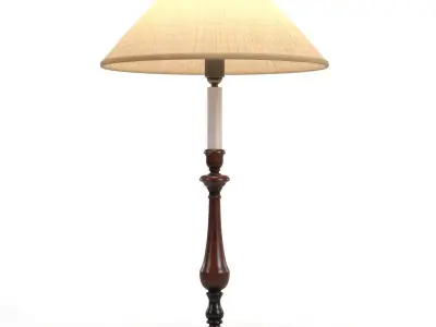 Chilworth Candelstic Base Wood Table Lamp PBR 3D model