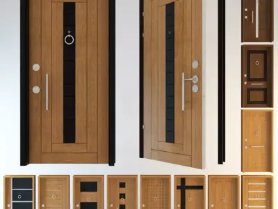 12 ENTRY DOOR SET 3D MODEL Low-poly 3D model