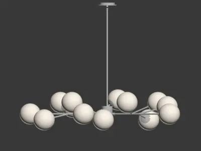 Orion 15 Light Pendant Clear and Opaque Glass 3D model