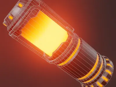 Sci-fi hand lamp Low-poly 3D model