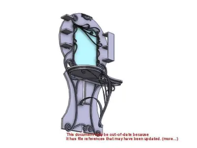 Complex mirror with table 3D model