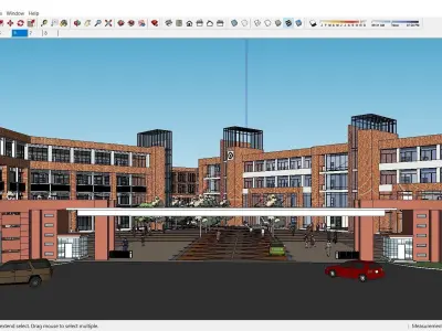 Sketchup School and University H2 3D model
