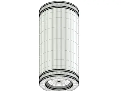 White Cylindrical Light 3D Model 3D model