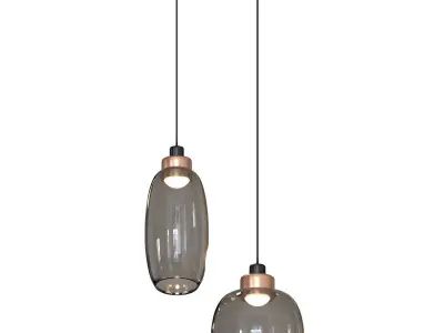 Mars Retro Modern Glass Pendant Light 3D model