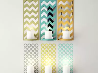 Wall Candleholder Set 3D model