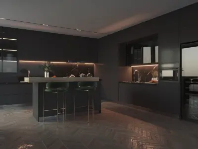 Modern kitchen 3D model 25