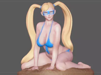 MIKA SWIMSUIT GIRL STREET FIGHTER GAME ANIME CHARACTER 3D print model