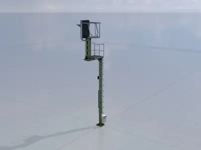 KS Railway-Signal Post 7000mm Version-15 Low-poly 3D model