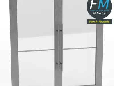 Aluminium French doors 3D model
