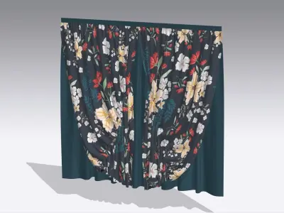 Curtain Low-poly 3D model