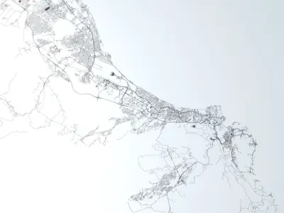 Muscat Area Road Network and Streets 3D model